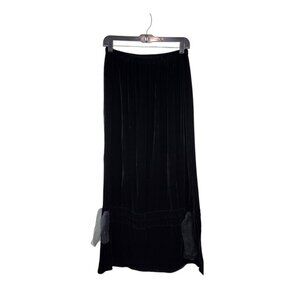 Louis Simon Women's Velvet Lagenlook Vintage A-line Maxi Gothic Skirt - L